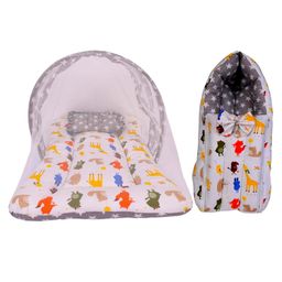 Babytoons Baby Gift Pack Set Mattress with Net & Sleeping Bag (Grey, 0-12 Months)-image-25