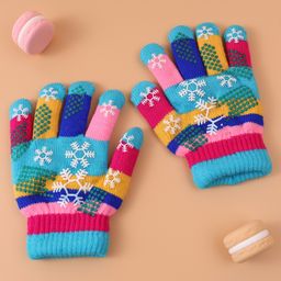 Babyhug Woollen Gloves with Snow Print - Multicolor-image-37