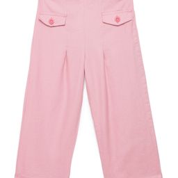 Under Fourteen Only Solid Pocket Detailed Palazzo - Pink-image-22