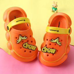 Cute Walk by Babyhug Backstrap Closure Clogs With Applique - Orange-image-17