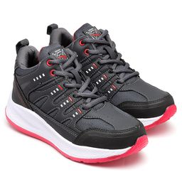 Asian Mesh Detailed Colour Blocked Sneakers - Grey & Red-picture-32