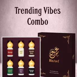 BinAwf Set Of 6 Trending Vibes Long Lasting Attar Combo - 6ml Each image 3