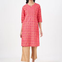 RANGMANCH BY PANTALOONS Floral Printed Cotton Straight Kurta-picture-45