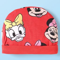 Babyhug Disney Interlock Knit Cap Mittens & Booties Set with Minnie Mouse Graphics Red - Diameter 10 cm image 3