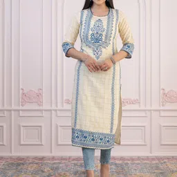 Juniper Women Ethnic Motifs Printed Daily Straight Kurtas-58