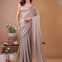 Sitanjali WomenBeads and Stones Silk Blend Saree-image-14