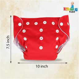 Chinmay Kids One Size Adjustable Baby Cloth Button Diaper - Washable/Reusable Nappies for Infants & Toddlers With Insert (8 X 8 inch) image 4