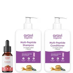 Aravi Organic Set of 3 Batana Hair Oil & Multi Peptide Shampoo & Conditioner-picture-34