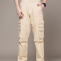 Roadster Men Relaxed Fit Pure Cotton Cargos Trousers-picture-37