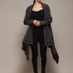 Biba Black Jacquard Pattern Shrug-image-41