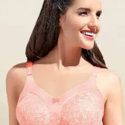 Enamor Peach Non Wired Non Padded Minimizer Bra-image-15
