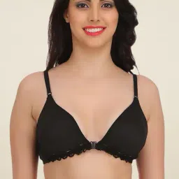 Clovia Black Non Wired Solid Plunge Bra-picture-20