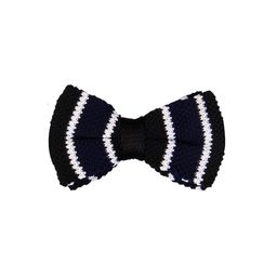 Tossido Navy Blue & Black Woven Design Bow Tie-image-21