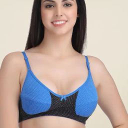 Clovia Blue & Black Non Wired Bra-image-28