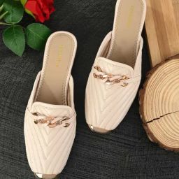 Clog London Women's Off White Mule Shoes-12