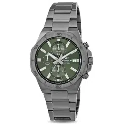 Casio EDifice EFV-640DC-3AVUDF Green Analog Dial Gray Ip Stainless Steel Band Men's Watch ED586-18