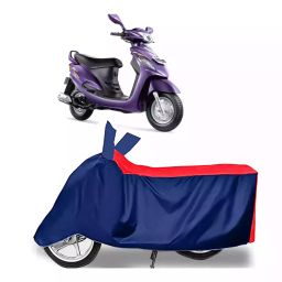 Auto Pearl Two Wheeler Cover with Bag for Mahindra Rodeo RZ, Red & Blue-image-90