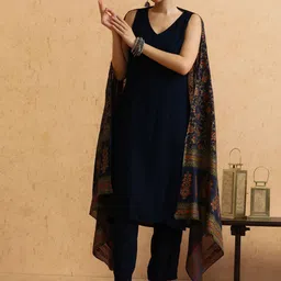 STYLEBAAZI V-Neck Straight Kurta With Trousers And Dupatta-picture-58