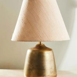 Fabindia Antique Brass Metal Large Varni Bedside Table Lamp-image-60