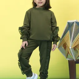 Baawri Girls Pure Cotton Sweatshirt With Joggers-image-98