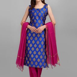 VredeVogel Women Ethnic Motif Printed Kurta Pant Set with Chanderi Dupatta-picture-33