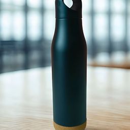 THE HOME CO. Black & Brown Single Stainless Steel Colourblocked Water Bottle-96