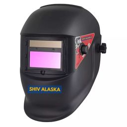 SHIV ALASKA Welding Helmet M-Size Auto Darkening Solar Power Black Polyethylene, 07-20