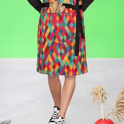 ArtzFolio Sea Green & Red Printed Cotton Waist Apron-10