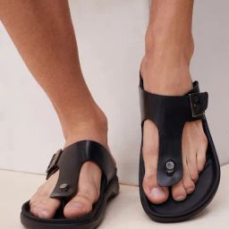 Hitz Men's Black Thong Sandals-29