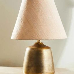 Fabindia Gold Varni Metal Bedside Lamp- Small Without Shade-image-3