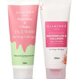 Glamveda Watermelon & Collagen Anti Ageing Face Wash and Peel Off Mask Combo-picture-9