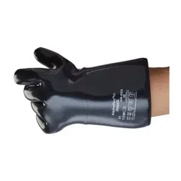 Ansell AlphaTec 09-022 Black Cotton Jersey Chemical Resistant Work Gloves Size 10 Neoprene Coating, 9022100-picture-8