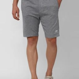Peter England Grey Cotton Regular Fit Printed Shorts-33