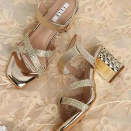 Elle Women's Gold Ankle Strap Sandals-96