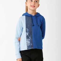 Kate & Oscar Kids Blue Cotton Embellished Full Sleeves Sweatshirt-image-89