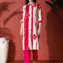 Sangria Floral Printed Straight Pure Cotton Kurta & Trouser-picture-36