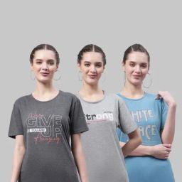 Vimal Jonney Grey & Blue Cotton Printed Sports T-Shirt - Pack Of 3-image-51