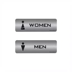 Sunsigns 2.5x8 Inch Silver Acrylic Men and Women Toilet Signage Board (Pack of 2)-picture-24