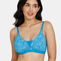Zivame Blue Printed Half Coverage Padded T-Shirt Bra-image-8