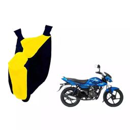 Auto Pearl Waterproof Two Wheeler Cover For Bajaj XCD 125cc (Yellow & Blue)-image-82