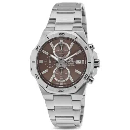 Casio EDifice EFV-640D-5AVUDF Brown Analog Dial Silver Stainless Steel Band Men's Watch ED585-9