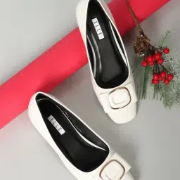 Elle Women's White Casual Pumps-image-25