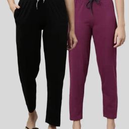 Kryptic Black & Maroon Regular Fit Trackpants (Pack Of 2)-picture-12