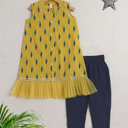 The Magic Wand Girls Ethnic Motifs Printed Regular Pure Cotton Kurta with Salwar-image-72