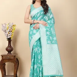 J 6 DESIGNER Floral Printed Woven Design Zari Saree-picture-27