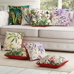 Sej by Nisha Gupta Pack of 8 Florals Premium 12 by 12 Cushion Covers - Green-13