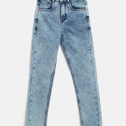Tales & Stories Solid Button Closure Washed Denim Jeans - Light Blue-picture-18