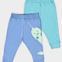 Mi Arcus 100% Cotton Pack Of 2 Sea Animal Print Pajama - Blue & Sky Blue-image-87