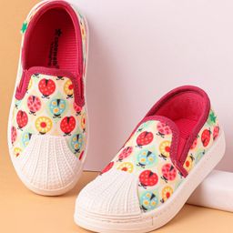 Cute Walk by Babyhug Casual Slip On Shoes Ladybug Print - Red-image-89