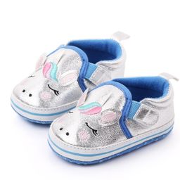 KIDLINGSS Unicorn Face Velcro Closure Booties - Silver-image-9